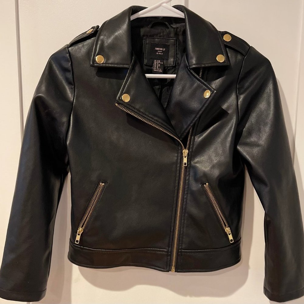 Girls Biker jacket in faux leather